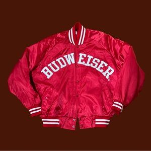 Vintage Budweiser Red and White Varsity Jacket LARGE